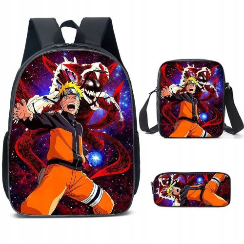  NARUTO SCHOOL SET BACKPACK A4 BAG 3D PENCIL CASE