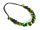  Wooden beads delicate necklace with adjustable length GREEN mix