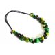  Wooden beads delicate necklace with adjustable length GREEN mix