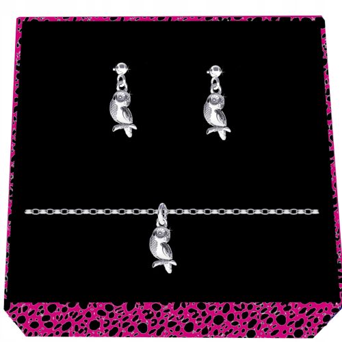  BIRD OWL OWL OWLS Silver set rolo oval silver 925