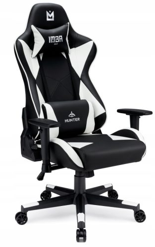  Imba Hunter Gaming Chair, Black and White Eco-Leather