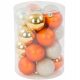  Unbreakable balls 6 cm, 20 pieces, orange and gold mix