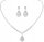  WOMEN'S CRYSTAL NECKLACE with Silver Cubic Zirconia with Hanging Earrings