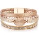  Boho Leather Wrap Bracelets Bohemian Crystal Bracelets Trendy Layered
