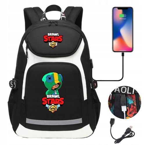  2024 NEW A4 BACKPACK Brawl Stars WATERPROOF USB PATTERN HIGH CAPACITY-6