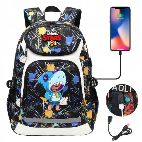  2024 NEW A4 BACKPACK Brawl Stars WATERPROOF HIGH CAPACITY USB DESIGNS-2