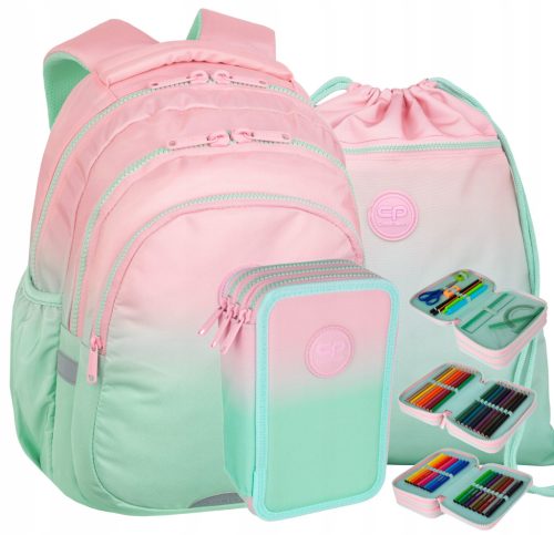 CoolPack Gradient Strawberry School Backpack Set for Girls