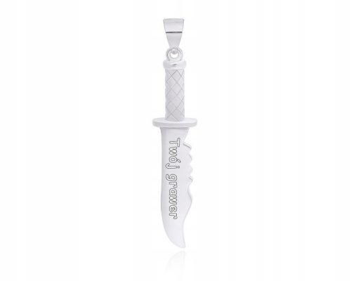  Silver men's pendant knife + engraving pr.925 pendant