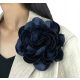  FLOWER FABRIC BROOCH PIN LOLITA ACCCESSORIES 16 cm XL NAVY