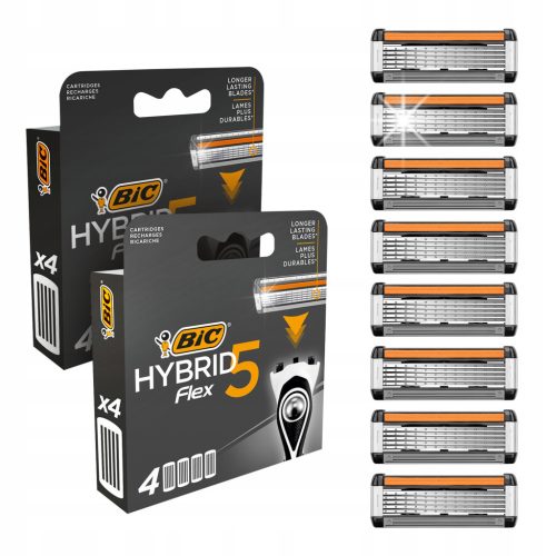  Bic Hybrid 5 Flex Blister Razor Cartridges 2 x 4 pcs.