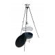  GARDEN GRILL TRIPOD GRID CHROME + FIREPLACE 60cm