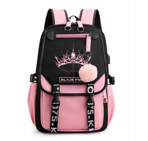  Fortnite school backpack with one compartment. Pink tones