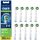  10x BRAUN ORAL-B CROSS ACTION TOOTHBRUSH HEADS, WHITE