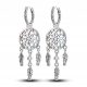  Dream catcher earrings long zircons silver S925 FREE