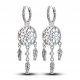  Dream catcher earrings long zircons silver S925 FREE