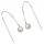  Silver drag earrings with pearls, 925
