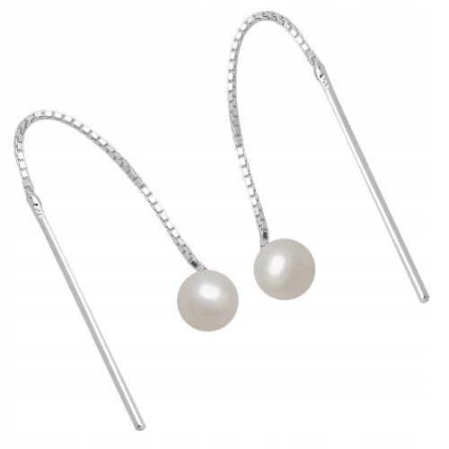  Silver drag earrings with pearls, 925