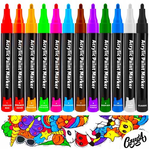  Acrylic markers various colors Rawmark 12 pcs.