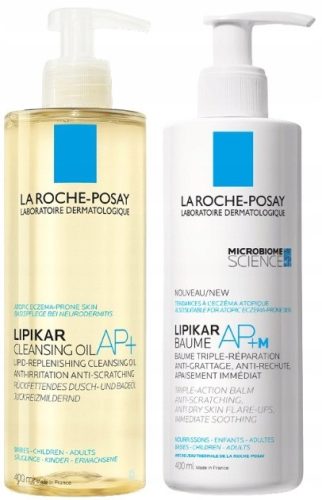 Lipikar AP+ Body Care Set: Body Oil and Balm for Sensitive Skin (2x400ml)