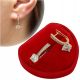  Gold earrings clear eye with zircons elegant everyday for women