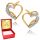  Earrings Gold 333 Hearts with Cubic Zirconia Heart Studs