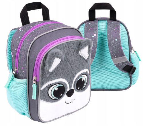 "Bambino Premium" School & Trip Backpack with Decorative Fuzzy Graphic Motif