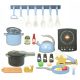  Large children's kitchen set, pots, dishes, induction hob, 31 pieces, W035