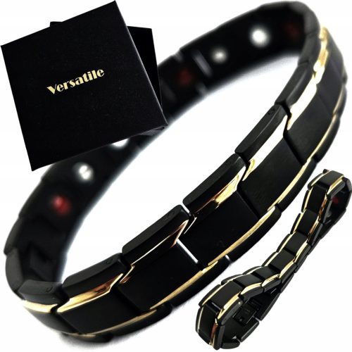  Men's Health Magnetic Bracelet BLACK-GOLD 21cm Gift Versatile