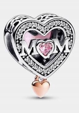  925 Silver Charms/ Mom and Heart