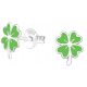  Silver 925 earrings for girls four-leaf clover