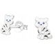  Silver 925 earrings for girls Cat Kittens