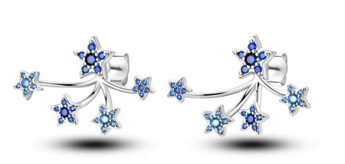  Silver 925 earrings, stars, earrings, zircons, studs, FREE