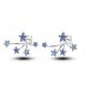  Silver 925 earrings, stars, earrings, zircons, studs, FREE