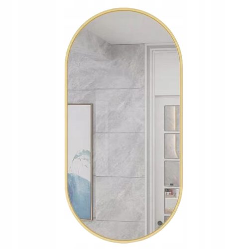  OVAL WALL MIRROR, GOLD FRAME, 100x50 cm