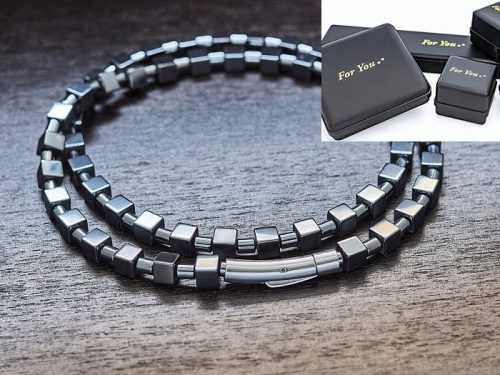  Hematite necklace beads 6mm + elegant zap / length to choose from