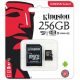 KINGSTON MEMORY CARD 256 GB MICRO SD CLASS 10 WITH SD ADAPTER