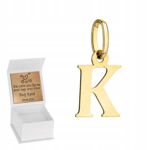  Letter pendant 585 gold pendant LETTER K FREE ENGRAVING