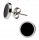  SILVER BLACK STUD EARRINGS STAINLESS STEEL 316L