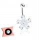  Silver belly button ring flower flower zircons LAPRII