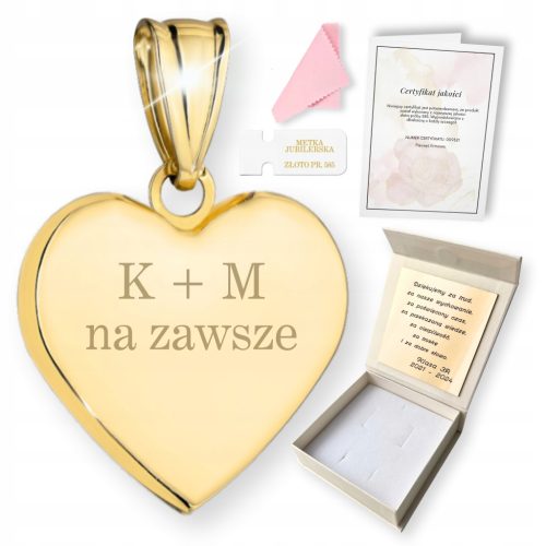  Gold Pendant Heart Pendant with Engraving for a Gift YOUR ENGRAVING pr. 585