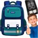Durable Nylon School Backpack with Multiple Compartments and Free Shoe Bag