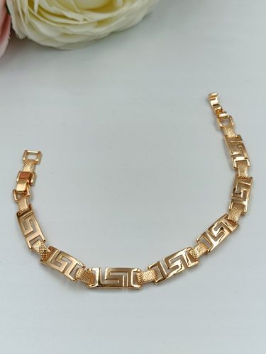  18k Gold Plated Bracelet for Women/Men Greek Cube - STYLISH
