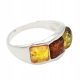  SILVER RING with amber silver 925 size 17