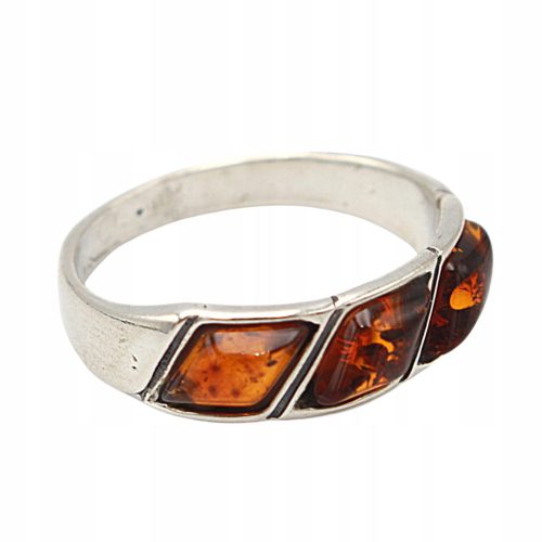  Silver RING with amber AMBER size 17