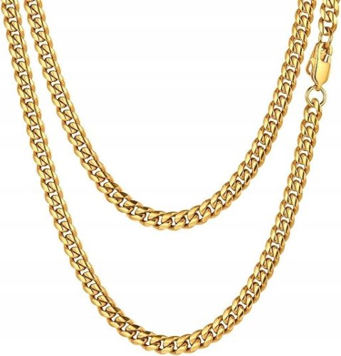 WIDE MEN'S CHAIN GOLD PANCERKA CHAIN 6 MM 60 CM DIAMOND