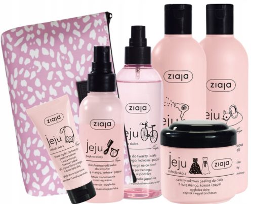  ZIAJA JEJU PINK COSMETIC SET FOR TEENAGERS WITH COSMETIC BAG GIFT