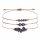  Women's bracelet Natural Stone OBSIDIAN adjustable SET of 3 pieces