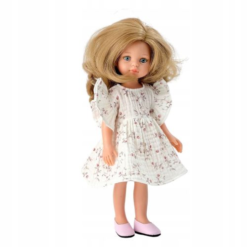  Muslin dress with ruffles for Paola Reina Amigas 32 cm doll, apple pattern