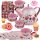  LARGE TEA COFFEE SET FLOWERS JUG TRAY SAUCERS CUPS