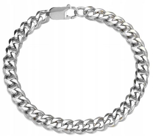  MEN'S SILVER BRACELET ARMOR SURGICAL STEEL 316L 8 MM 23 CM